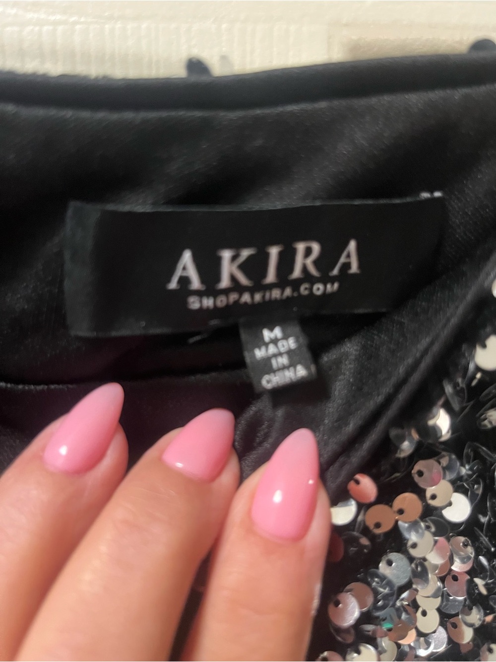 AKIRA Womens M Black Silver Sequin Shorts High Rise Party Club Festival Glam - Picture 6 of 9